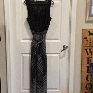 AB Studio Black and White Maxi Sundress